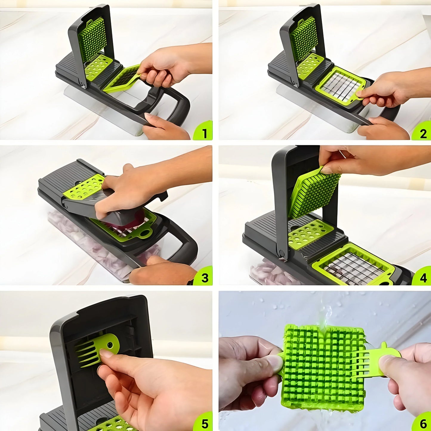 Multifunctionele Groentesnijder Set - 10-delige Snijset voor Efficiënt Koken-Kitchen Tools and Accessories-De Bazelaar