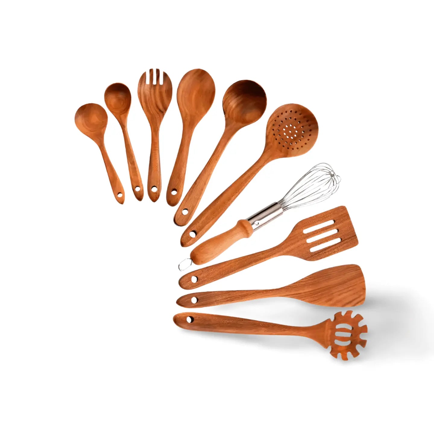 Teakhouten Keukengerei Set - Duurzaam - Stijlvol - Functioneel-Cooking Utensil Sets-De Bazelaar