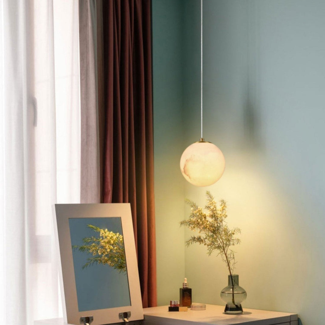 Luxe Albasten Hanglamp - Elegantie en Sfeervolle Verlichting