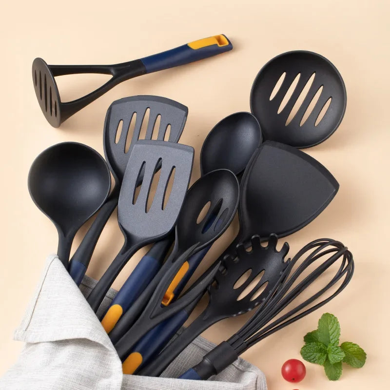 Minimalistische Antiaanbak Keukenhulpmiddelen Set - Hittebestendig - 11-delig - Efficiënt Koken-Cooking Utensil Sets-De Bazelaar