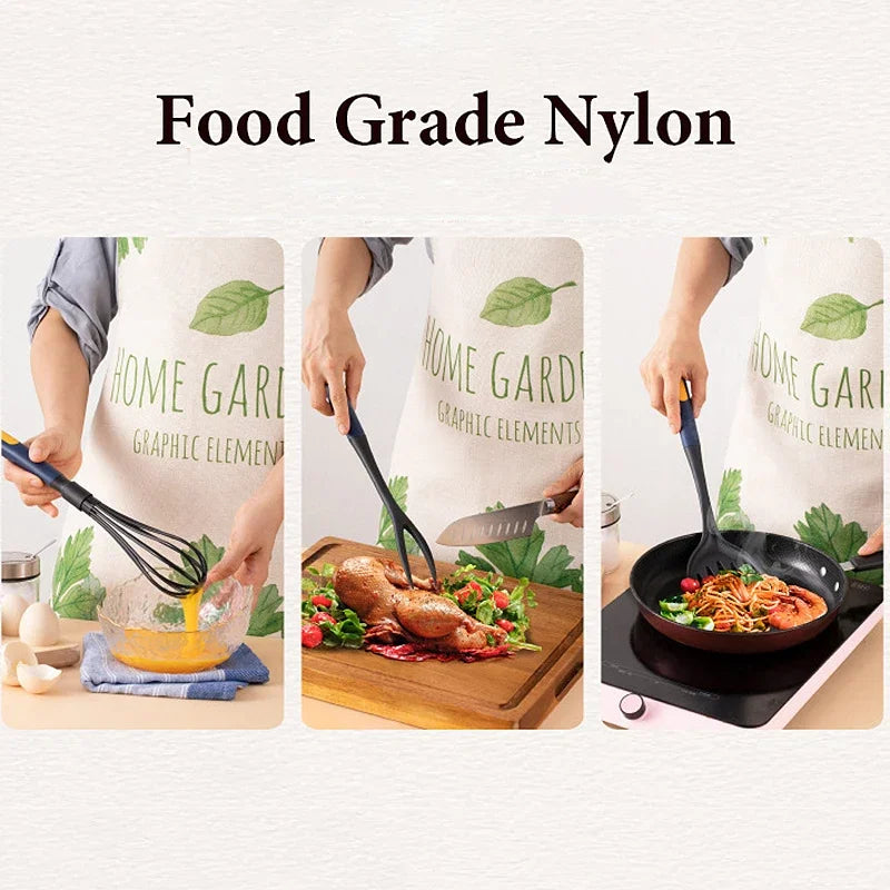 Minimalistische Antiaanbak Keukenhulpmiddelen Set - Hittebestendig - 11-delig - Efficiënt Koken-Cooking Utensil Sets-De Bazelaar