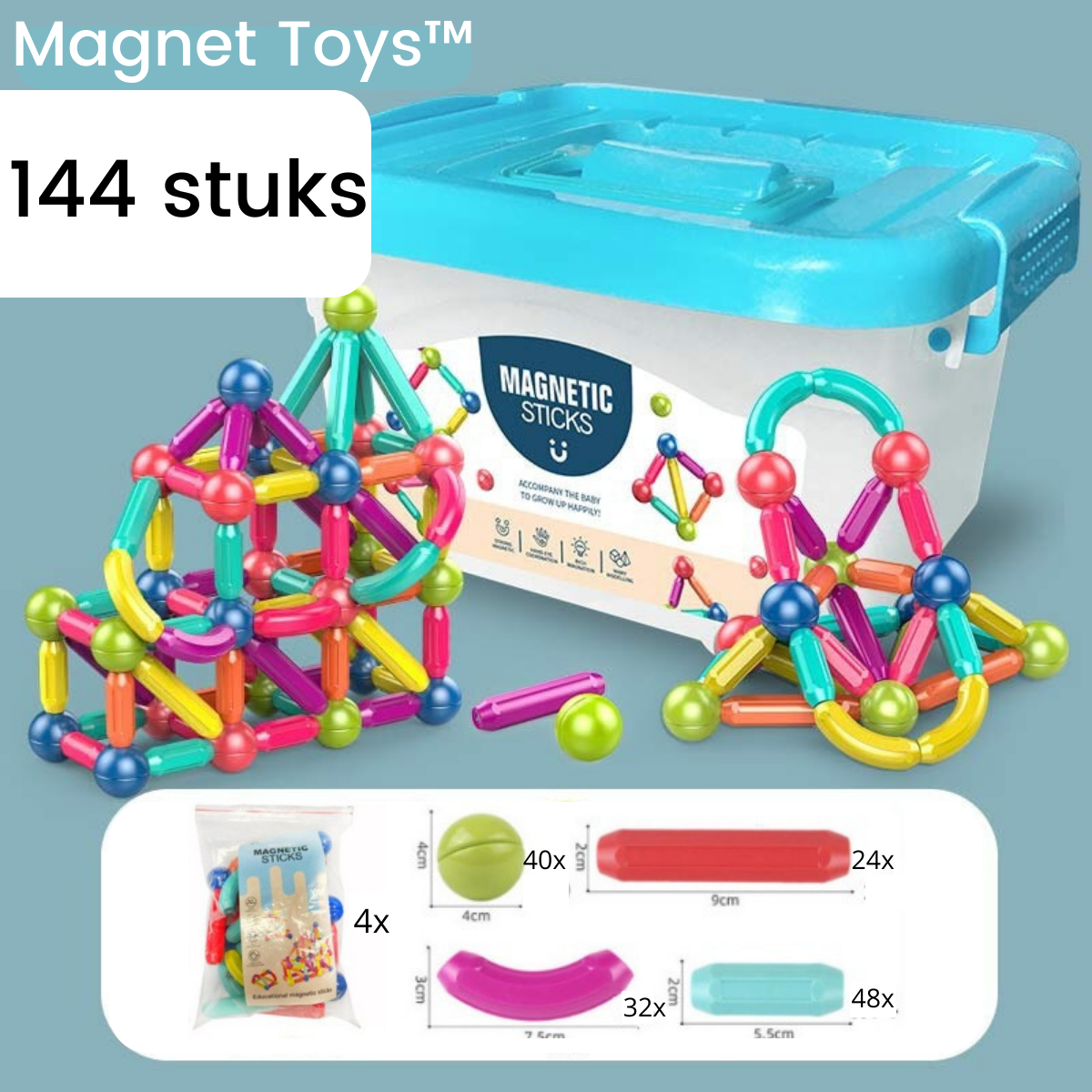 Magnetische Speelgoed Bouwset - Educatieve Creatief Spelen-Kind-De Bazelaar