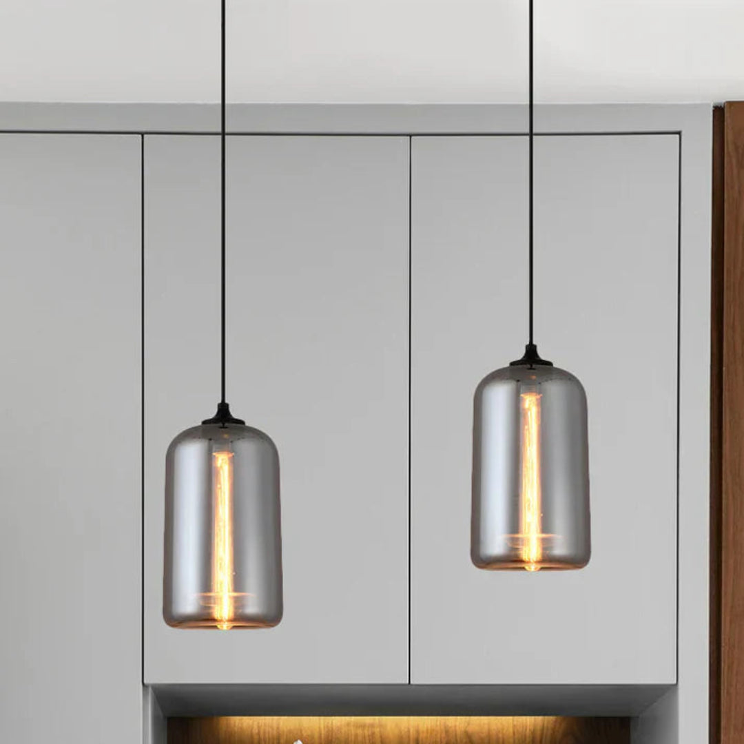 Nordic Loft Hanglamp - Stijlvolle Grijze Glazen Lampenkap