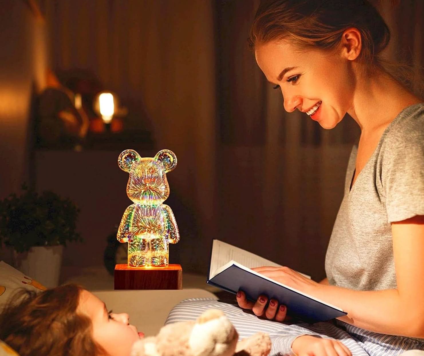 3D Vuurwerkbeer Lamp-Decoration Home-De Bazelaar