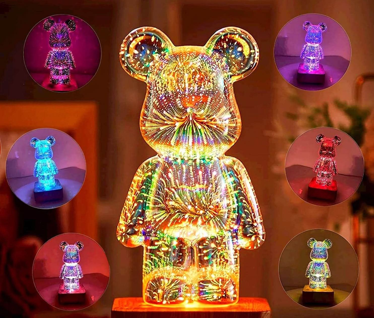 3D Vuurwerkbeer Lamp-Decoration Home-De Bazelaar