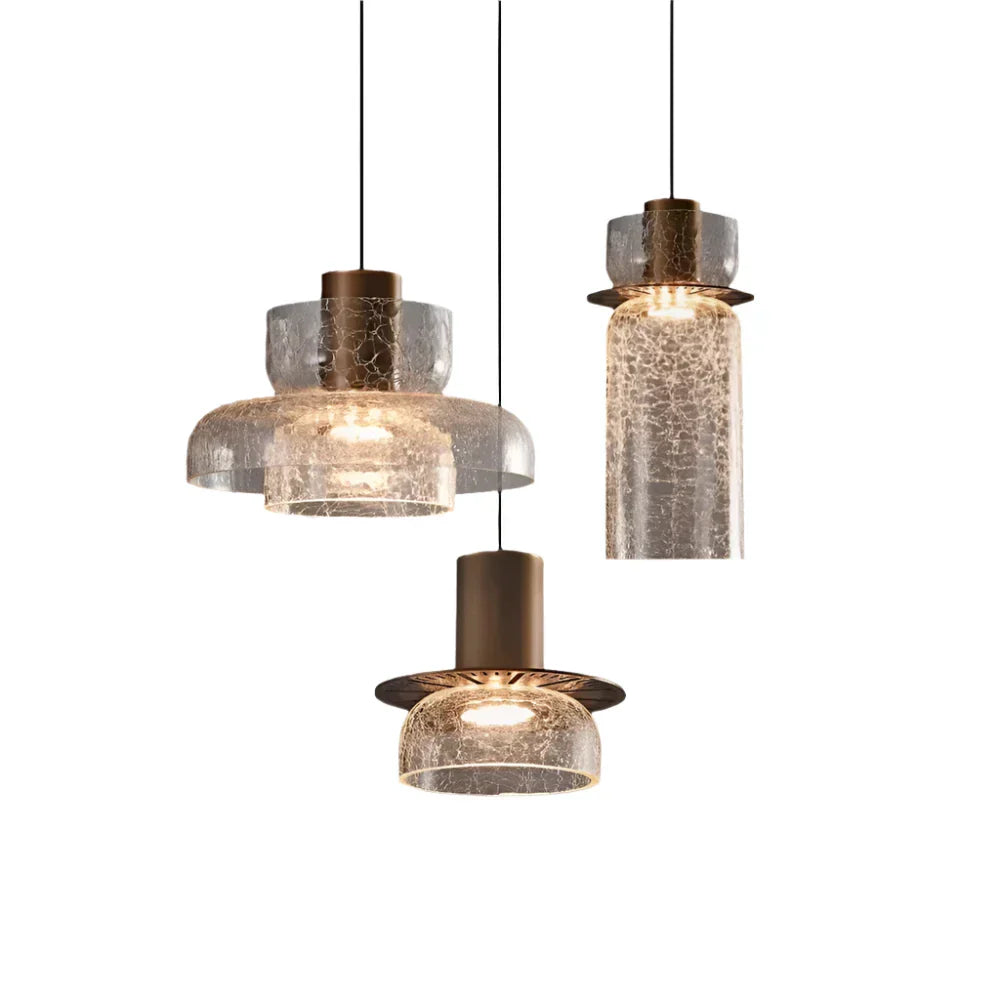 Retro LED Hanglamp Gebroken Glas - Luxe & Stijlvol-light decor-De Bazelaar