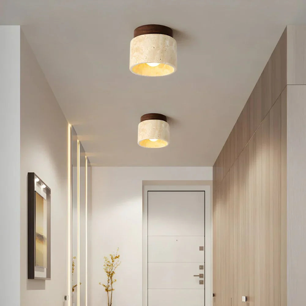 LED Plafondlamp Travertin - Retro & Modern Design-light decor-De Bazelaar