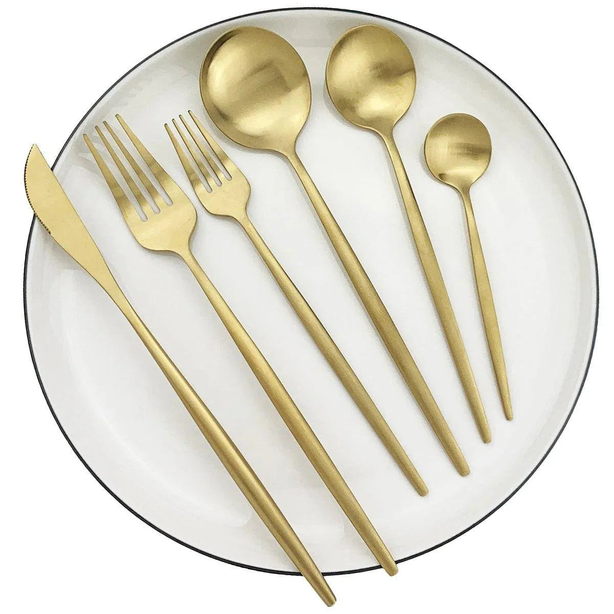 Minimalistische Bestekset - 30-delig RVS Tafelgerei voor Elegantie-Cutlery Sets-De Bazelaar