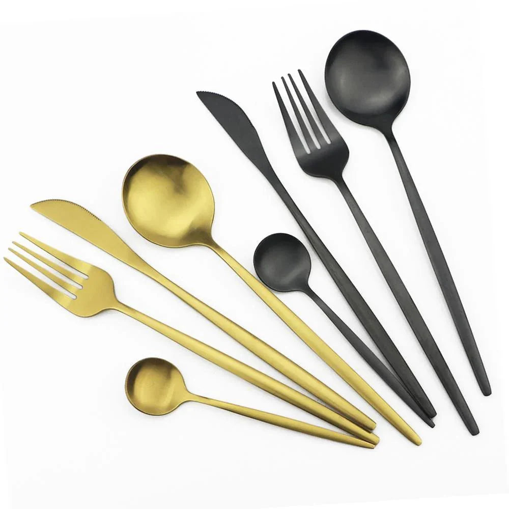 Minimalistische Bestekset - 30-delig RVS Tafelgerei voor Elegantie-Cutlery Sets-De Bazelaar
