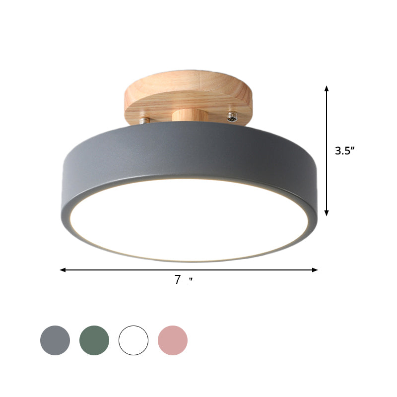 Scandinavische Houten LED Plafondlamp voor Gang-light decor-De Bazelaar