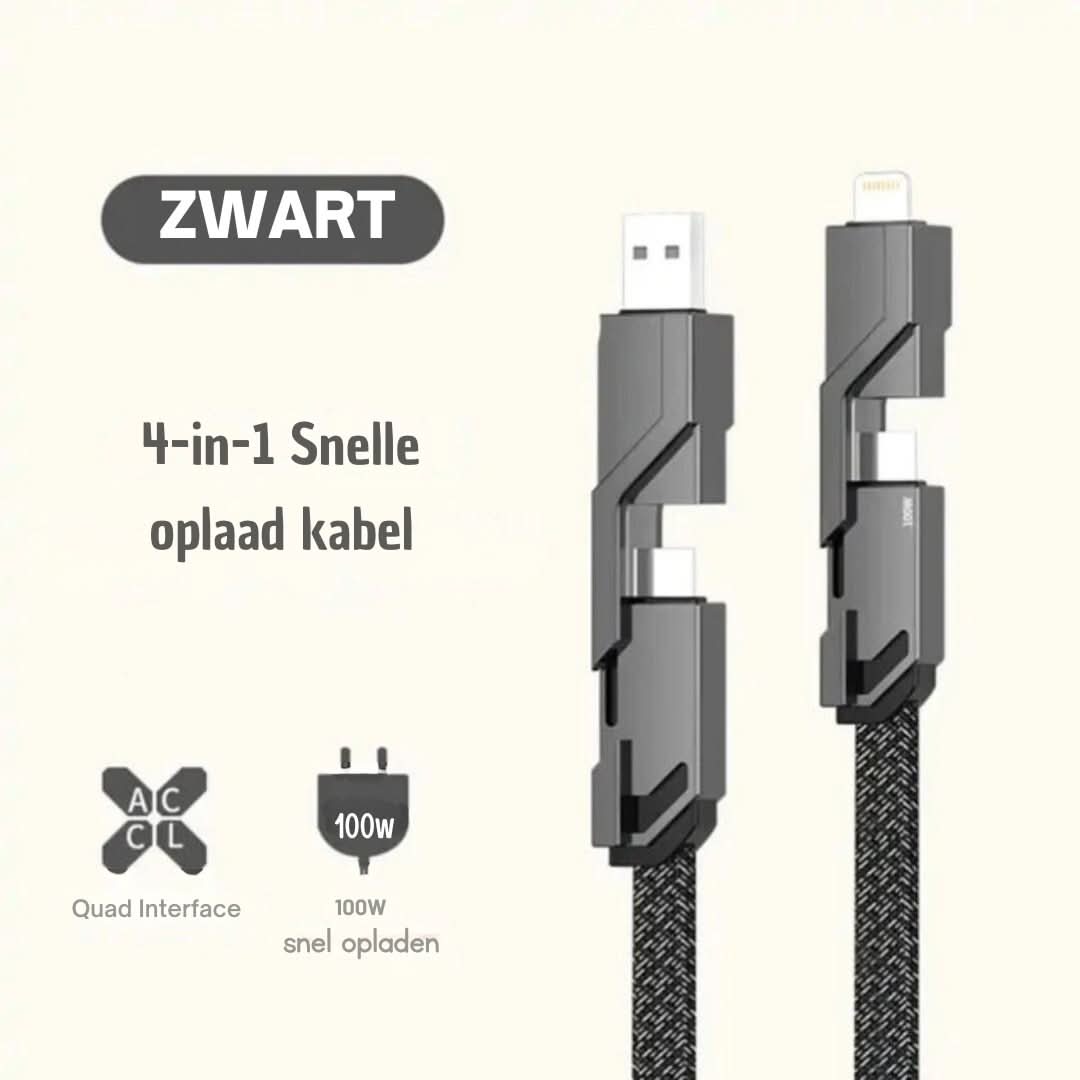 4-in-1 Multi-Kabel | Anti-Wirwar Oplaadkabel - #4-in-1 Multi-Kabel | Anti-Wirwar OplaadkabelDe Bazelaar