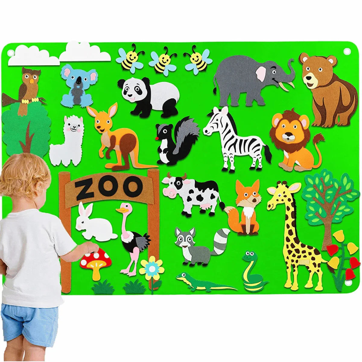 Dieren Viltbord - Educatief Speelplezier voor Kinderen-Educational Toys-De Bazelaar