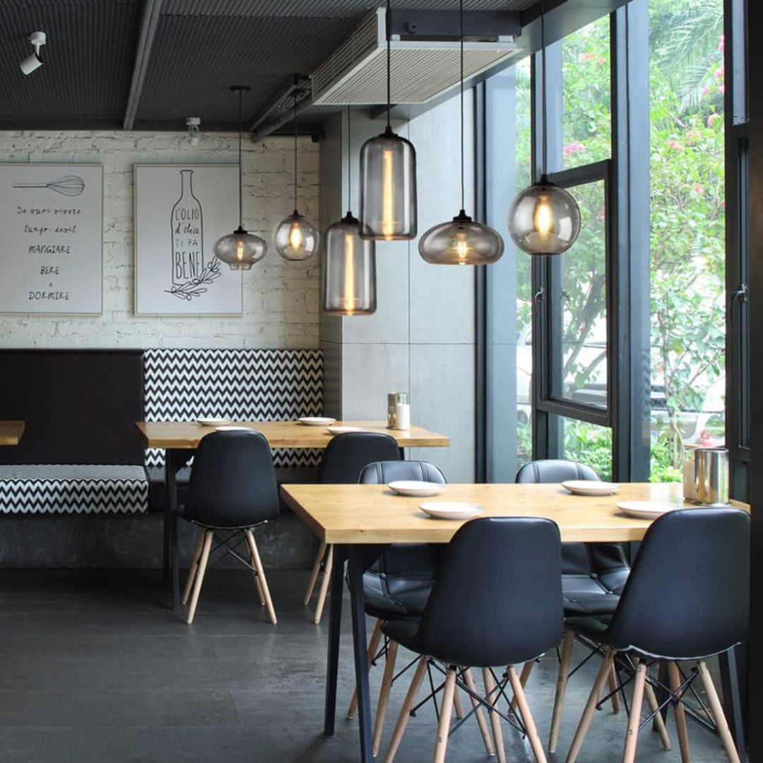 Nordic Loft Hanglamp - Stijlvolle Grijze Glazen Lampenkap