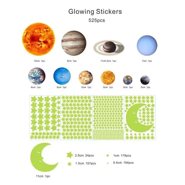 Lichtgevende Stickers | Negen Planeten