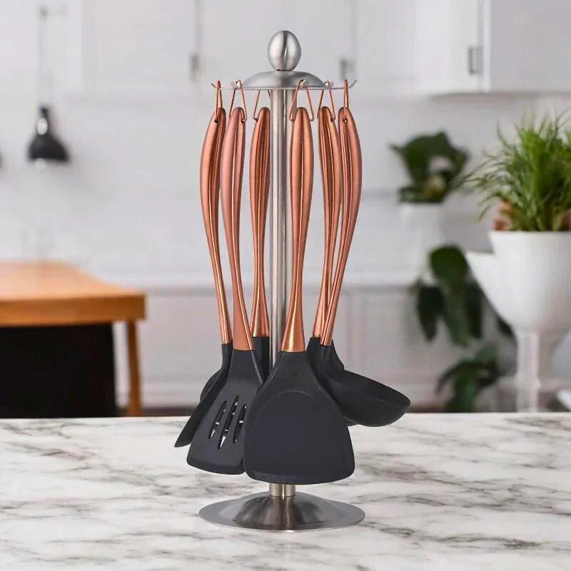 RVS Keukengerei Set - Antiaanbaklaag - Duurzaam en Functioneel-Cooking Utensil Sets-De Bazelaar