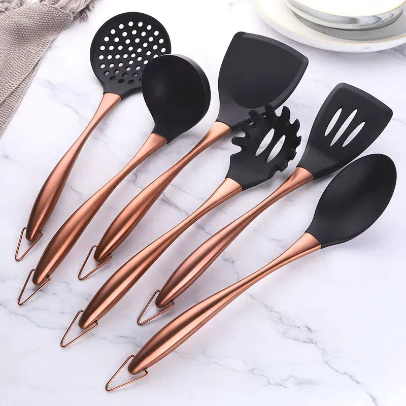 RVS Keukengerei Set - Antiaanbaklaag - Duurzaam en Functioneel-Cooking Utensil Sets-De Bazelaar