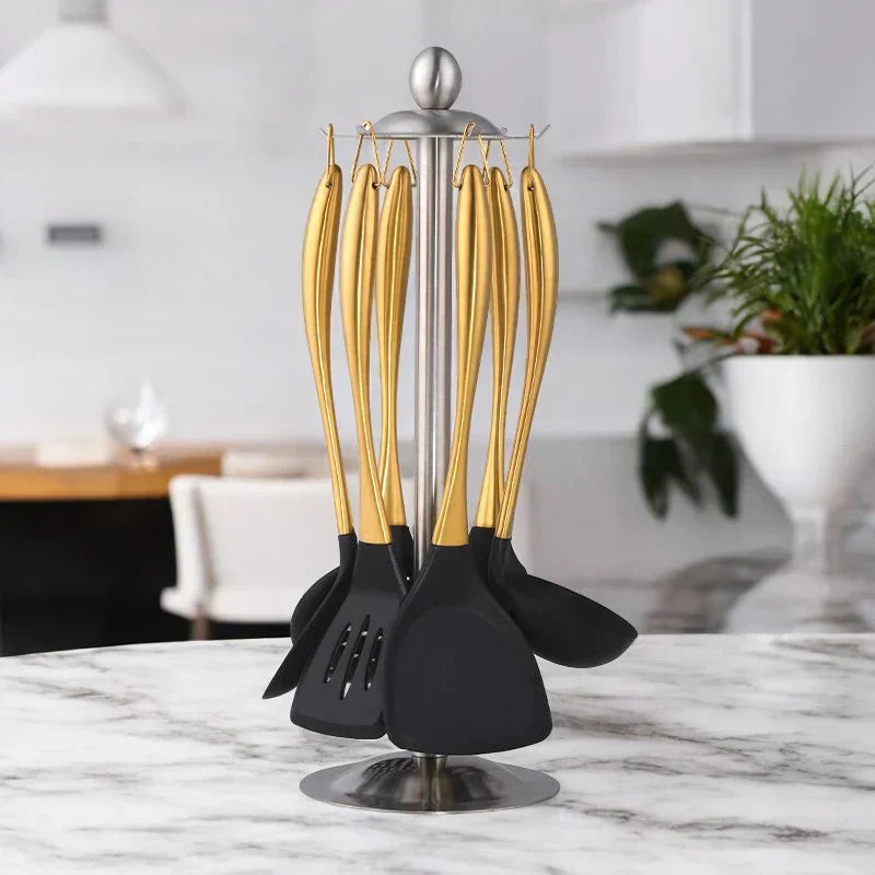 RVS Keukengerei Set - Antiaanbaklaag - Duurzaam en Functioneel-Cooking Utensil Sets-De Bazelaar