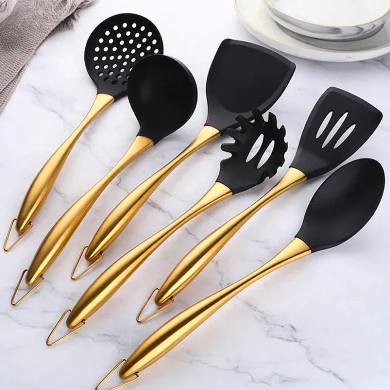 RVS Keukengerei Set - Antiaanbaklaag - Duurzaam en Functioneel-Cooking Utensil Sets-De Bazelaar