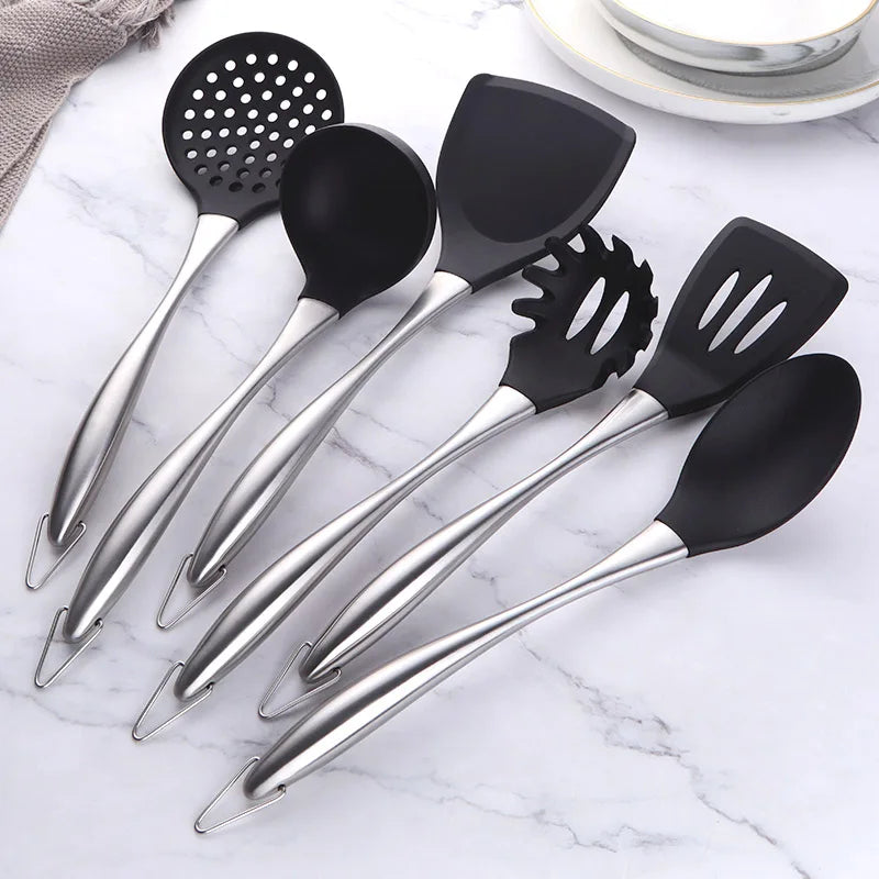RVS Keukengerei Set - Antiaanbaklaag - Duurzaam en Functioneel-Cooking Utensil Sets-De Bazelaar
