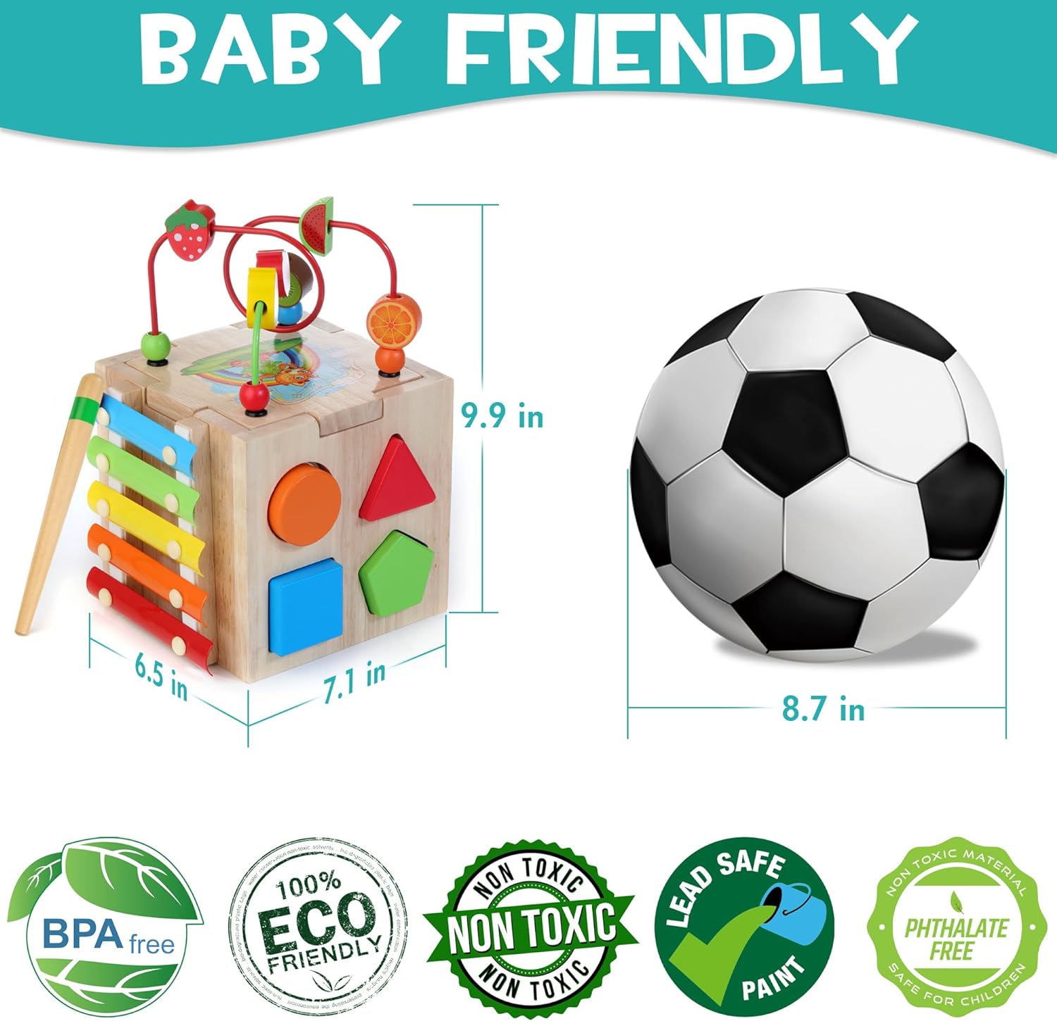 Montessori Activiteitenkubus - 8-in-1 Educatief Speelplezier-Educational Toys-De Bazelaar