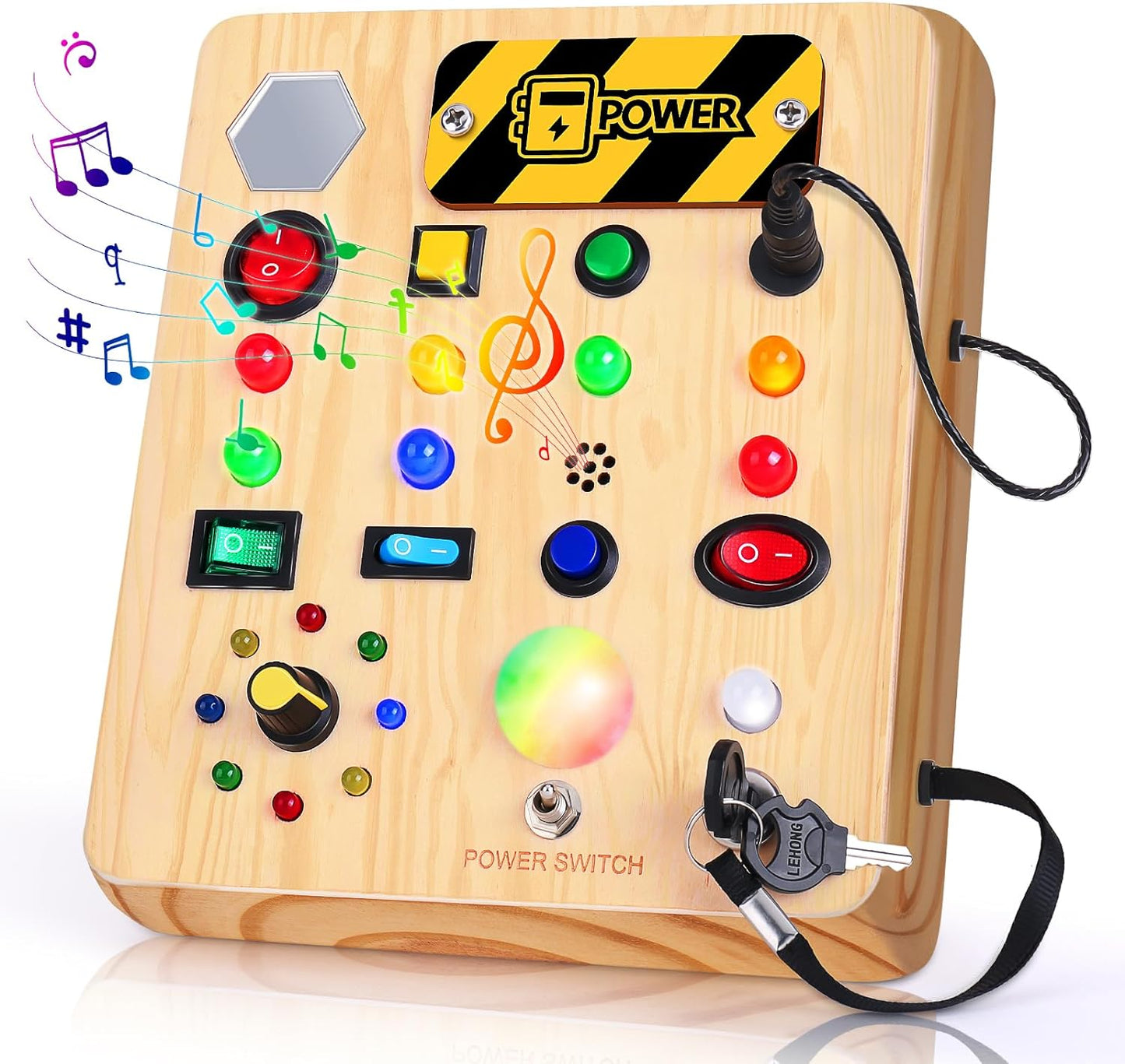 Montessori Peuter Busy Bord - Muziek & Licht Fun!-Educational Toys-De Bazelaar