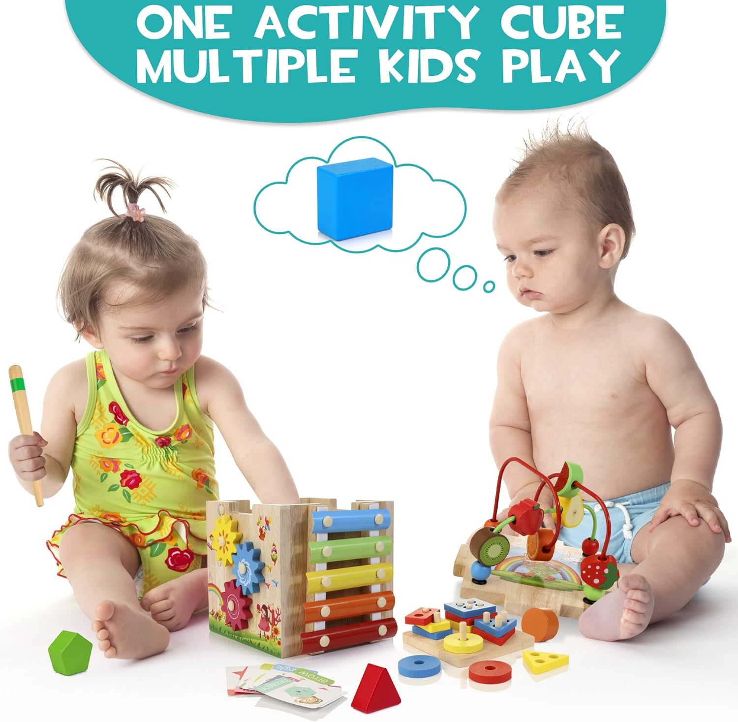 Montessori Activiteitenkubus - 8-in-1 Educatief Speelplezier-Educational Toys-De Bazelaar