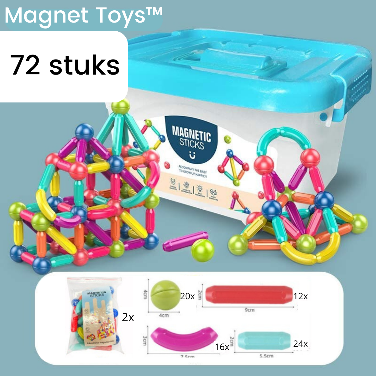 Magnetische Speelgoed Bouwset - Educatieve Creatief Spelen-Kind-De Bazelaar