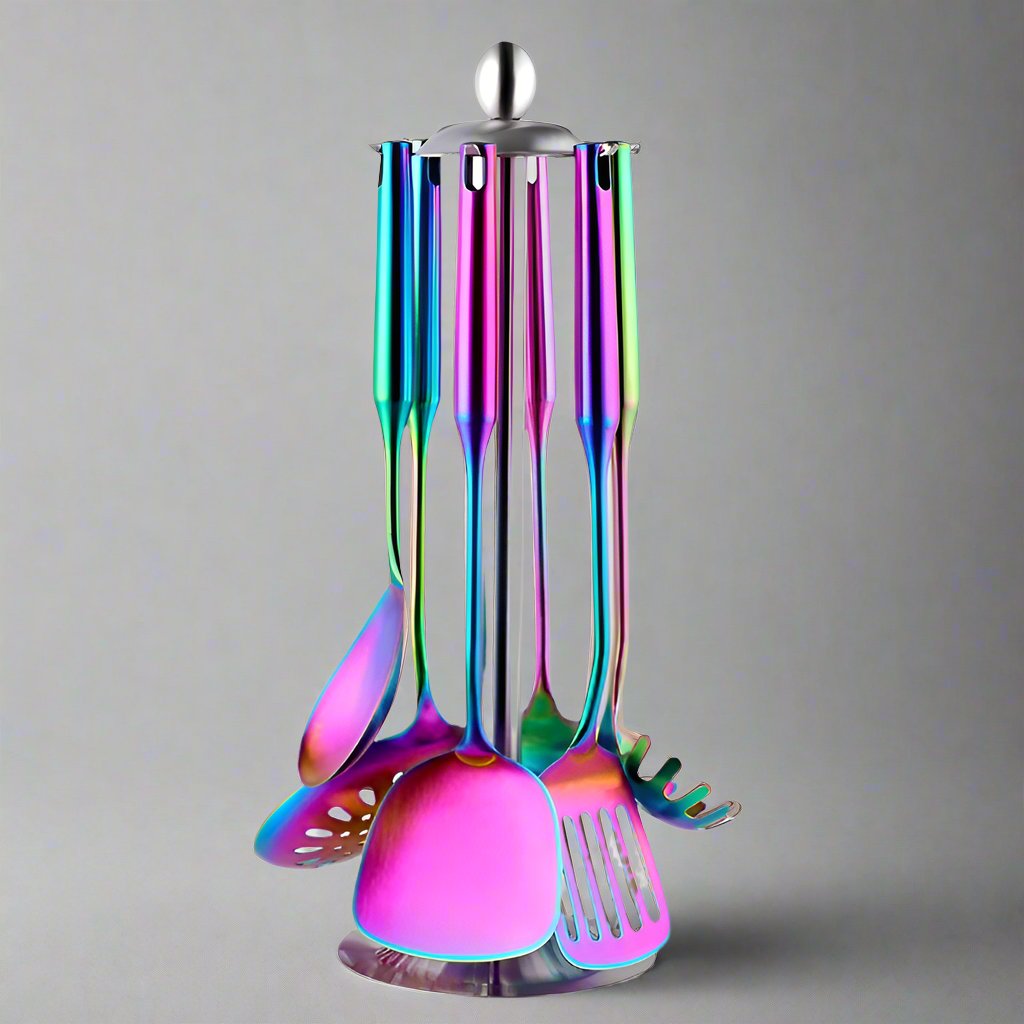 Stockholm 7-delige RVS Keukengerei Set - Duurzaam - Functioneel - Stijlvol-Cooking Utensil Sets-De Bazelaar