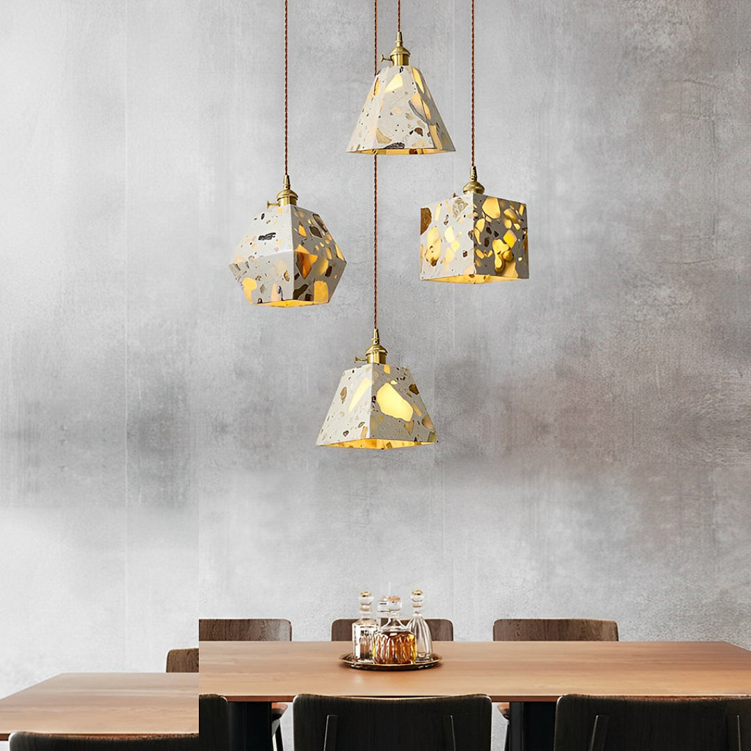 Hanglamp LED in Terrazzo Marmer – Modern Scandinavisch Design