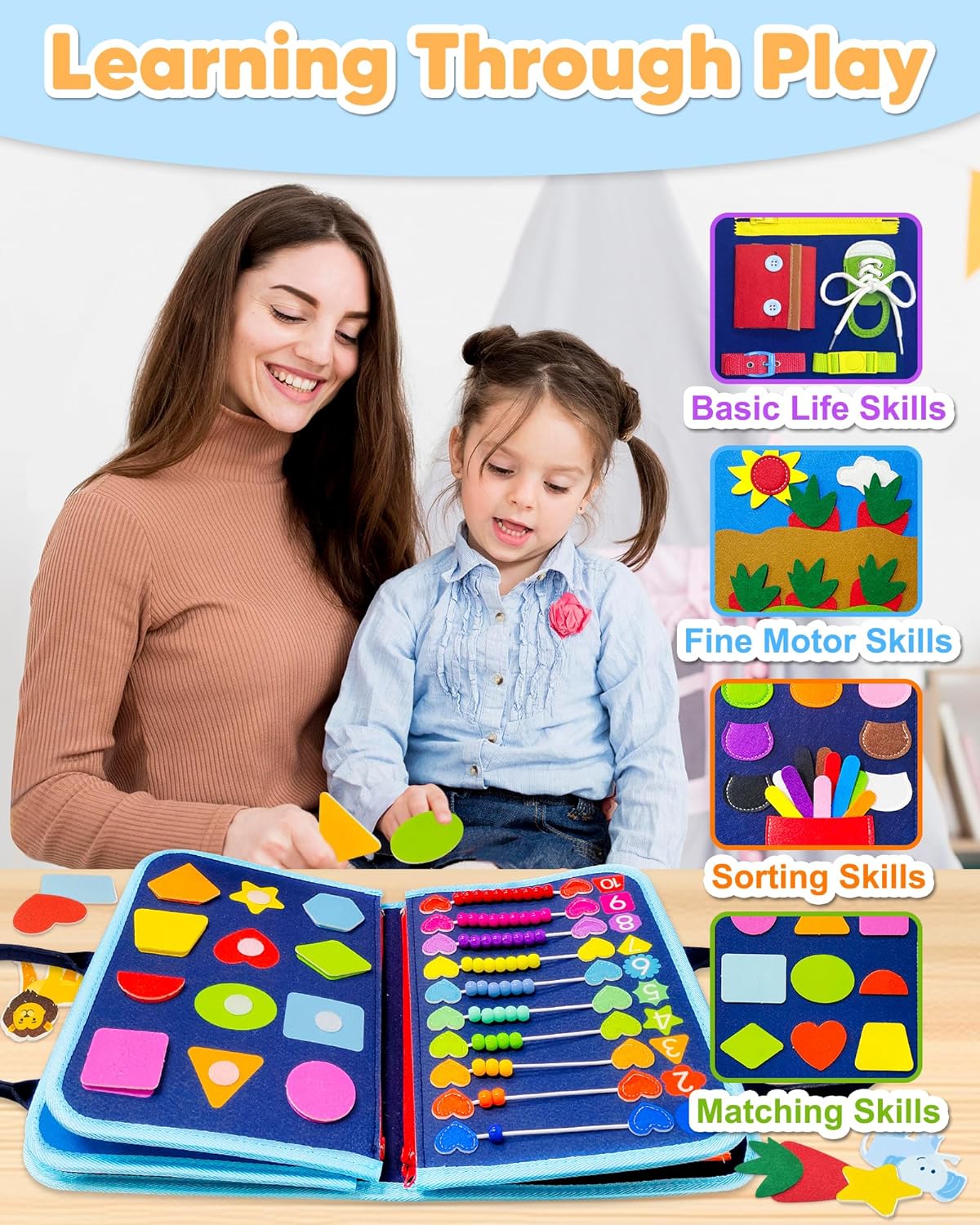 Interactief Blauw Speelbord - Leerplezier voor Kinderen-Educational Toys-De Bazelaar