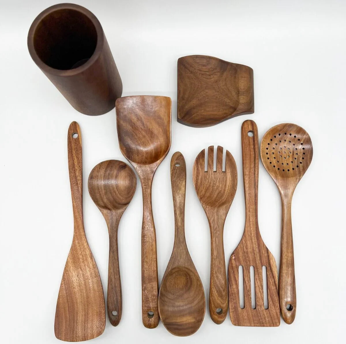 Teakhouten Keukengerei Set - Duurzaam - Stijlvol - Functioneel-Cooking Utensil Sets-De Bazelaar