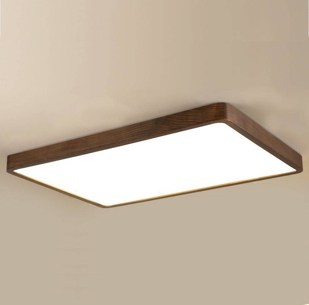 Zwarte Walnoot Plafondlamp met Dimbare LED-light decor-De Bazelaar