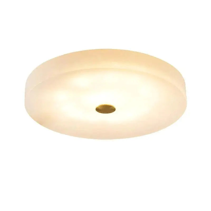 Luxe Ronde Inbouw LED Plafondlamp van Marmer en Koper-light decor-De Bazelaar