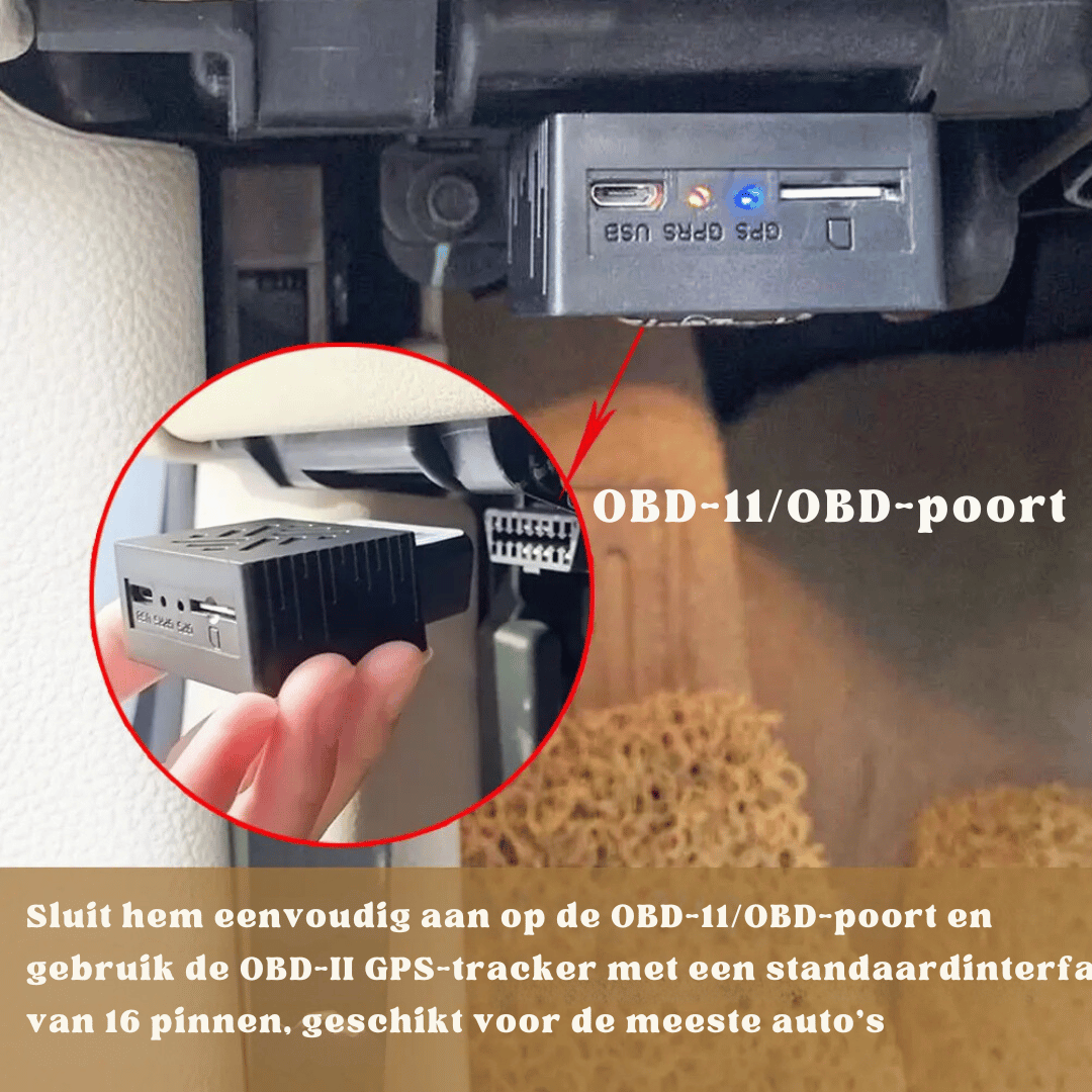 Mini GPS Tracker - Plug & Play OBD2 Voertuig Locator