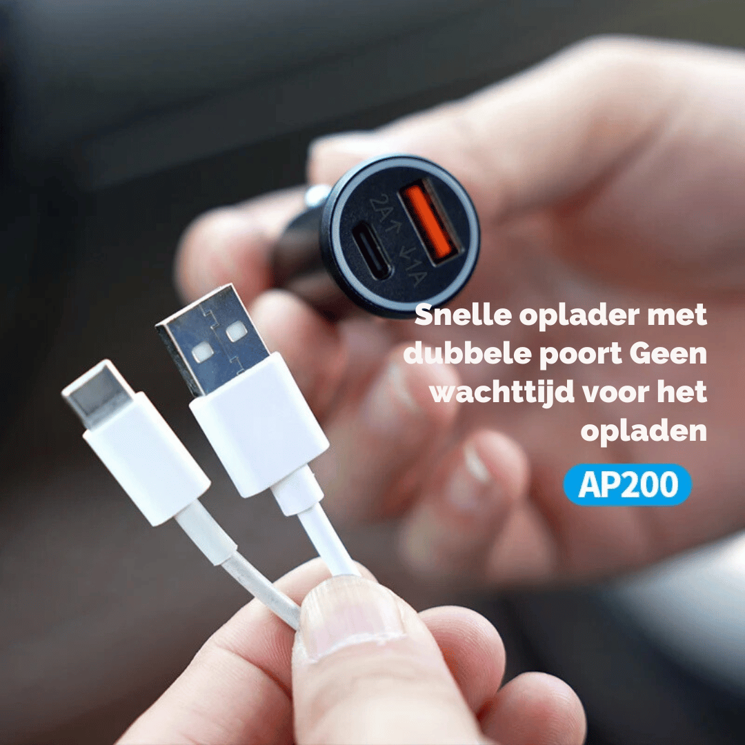 AP200 USB Autolader - 20W Snellader met GPS Tracker