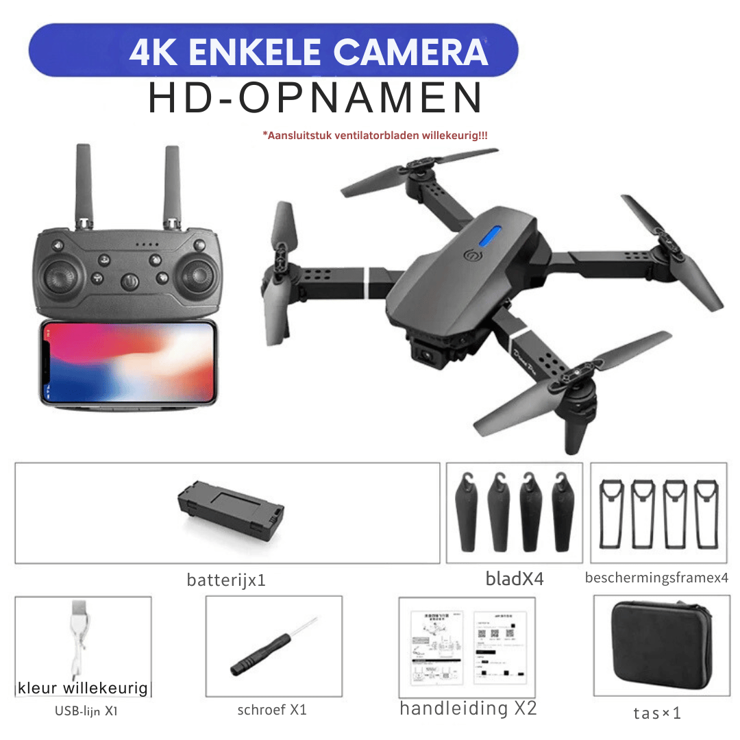 E88Pro RC Drone - 4K Camera Opvouwbaar + Hoogtevasthoudfunctie