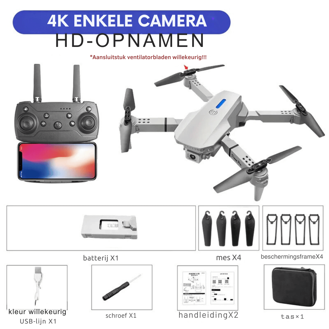 E88Pro RC Drone - 4K Camera Opvouwbaar + Hoogtevasthoudfunctie