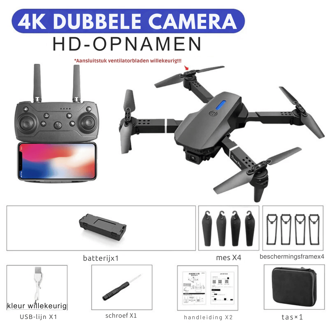 E88Pro RC Drone - 4K Camera Opvouwbaar + Hoogtevasthoudfunctie
