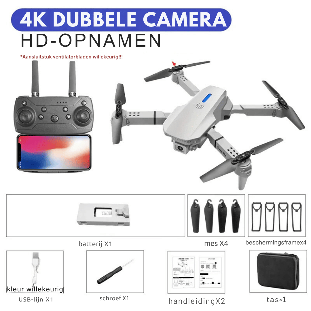 E88Pro RC Drone - 4K Camera Opvouwbaar + Hoogtevasthoudfunctie