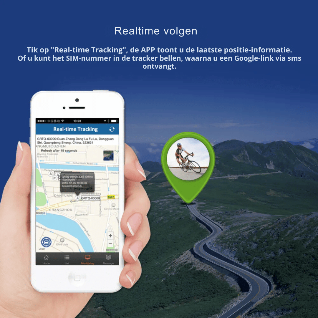Fiets GPS Tracker - Waterdicht + SOS Alarm