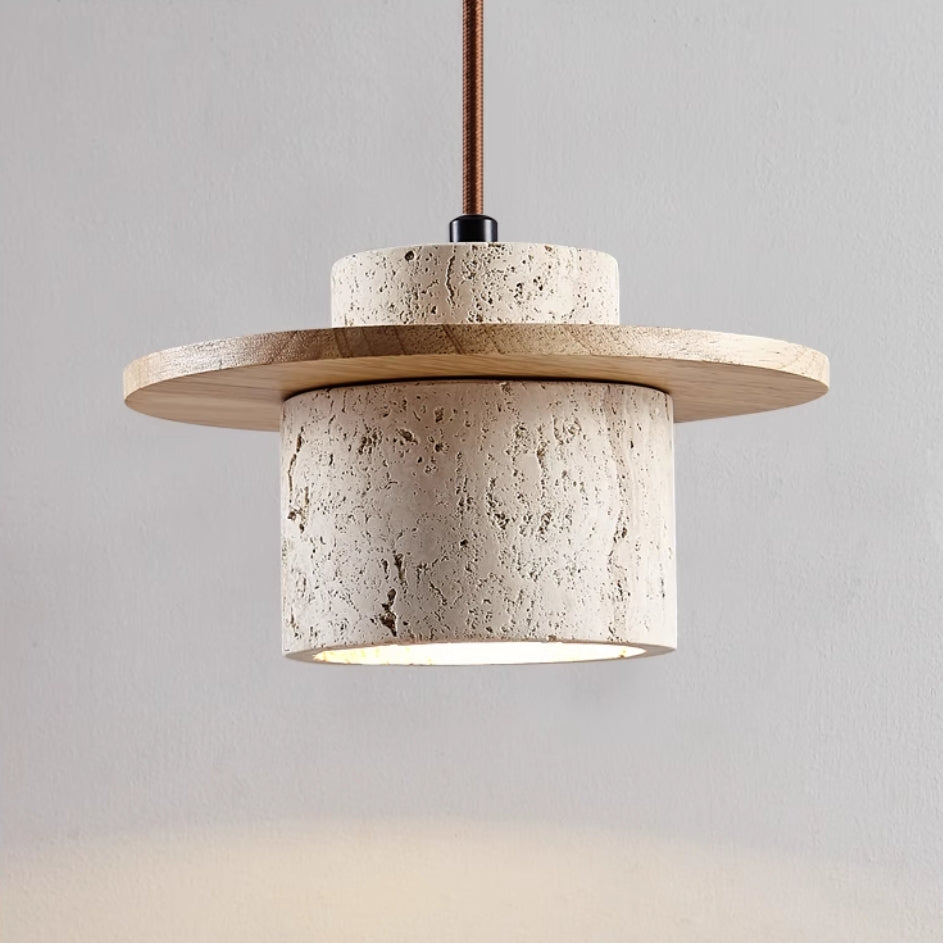 Tijdloze Travertin Hanglamp - Unieke Natuursteen Designlamp-light decor-De Bazelaar