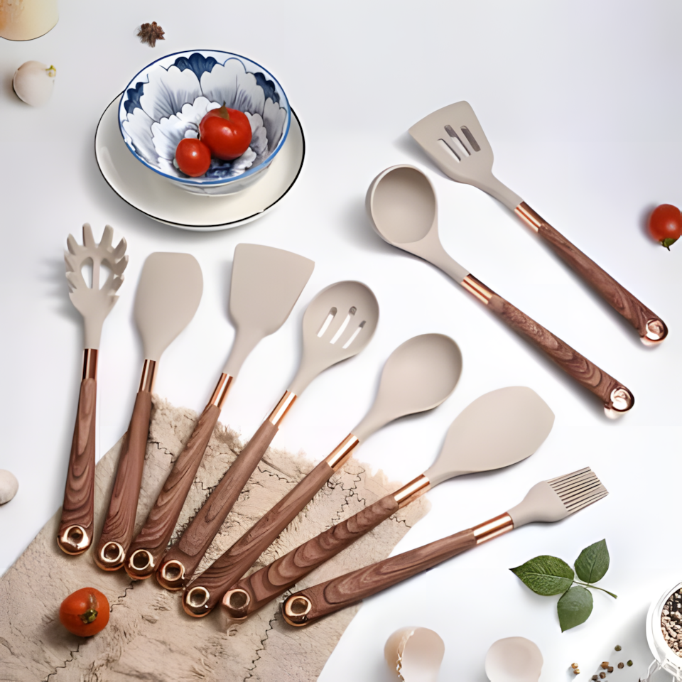 Hittebestendige Siliconen Keukenhulpmiddelen - BPA-vrij - Duurzaam en Veilig-Cooking Utensil Sets-De Bazelaar