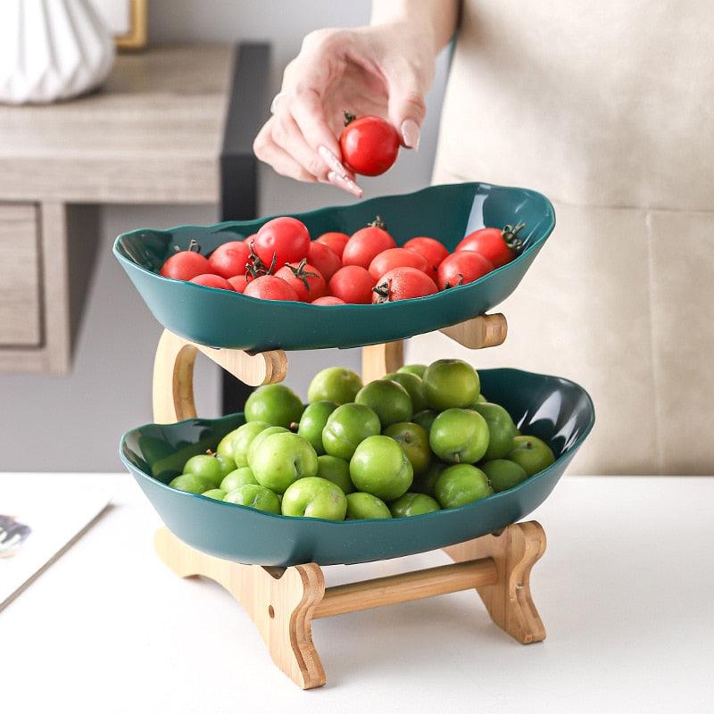 Moderne Bamboe Fruitmand - 2 tot 3 Niveaus - Stijlvol en Ruimtebesparend-Tableware & Dining Accessories-De Bazelaar
