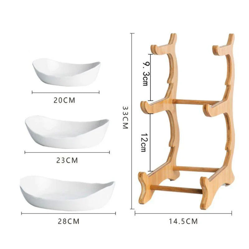 Moderne Bamboe Fruitmand - 2 tot 3 Niveaus - Stijlvol en Ruimtebesparend-Tableware & Dining Accessories-De Bazelaar