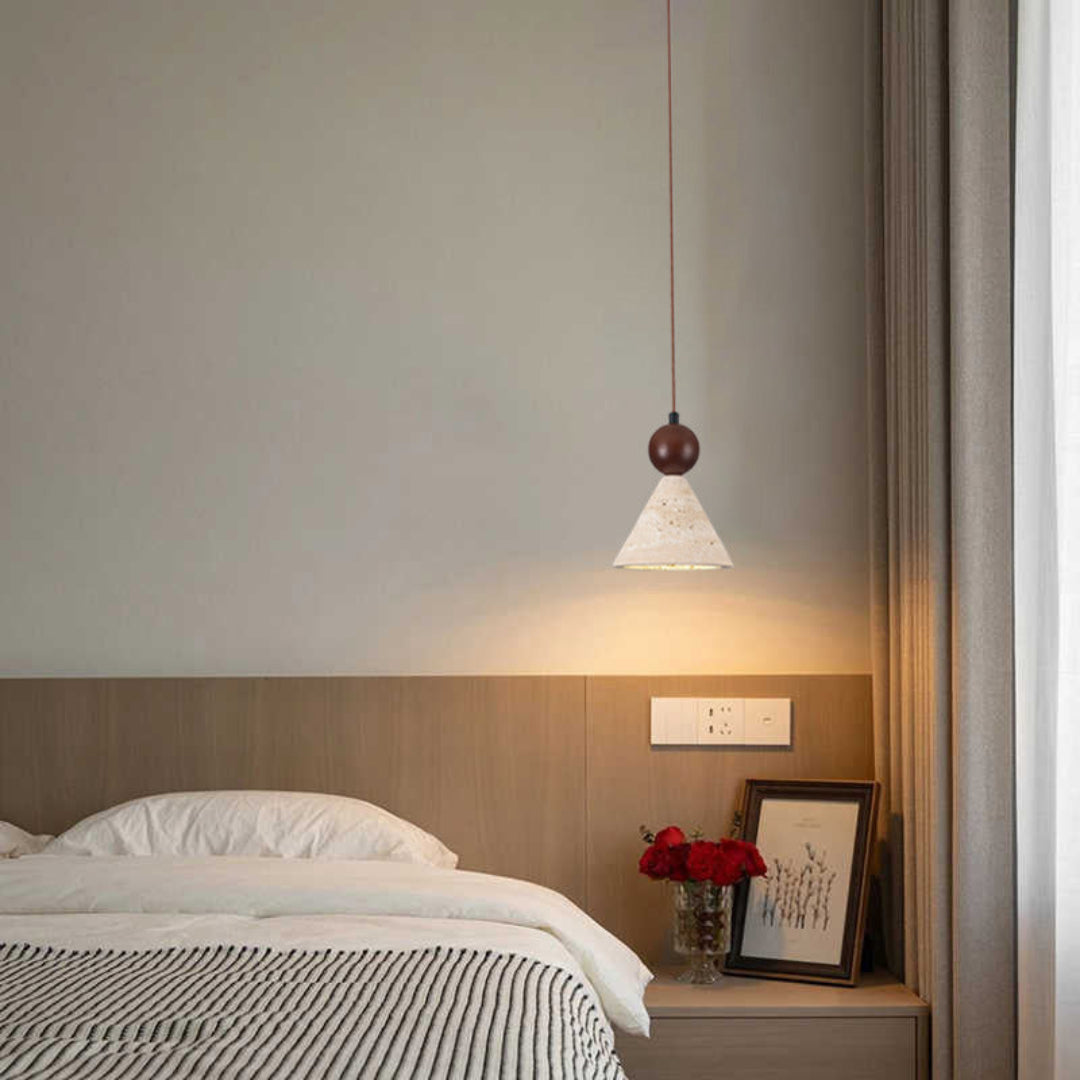Retro Travertin Hanglamp – Tijdloze Luxe en Verfijning