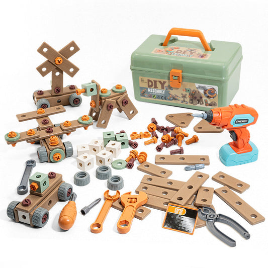 ConstructiePlezier - Creatieve 100-delige Gereedschapset - Ontdek en Bouw!-Toys-De Bazelaar