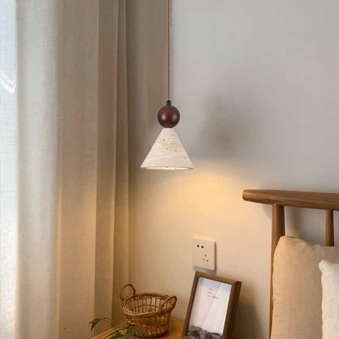 Retro Travertin Hanglamp – Tijdloze Luxe en Verfijning