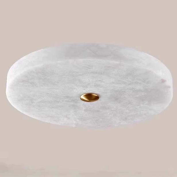 Luxe Ronde Inbouw LED Plafondlamp van Marmer en Koper-light decor-De Bazelaar