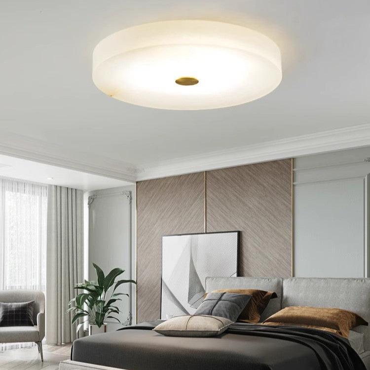 Luxe Ronde Inbouw LED Plafondlamp van Marmer en Koper-light decor-De Bazelaar