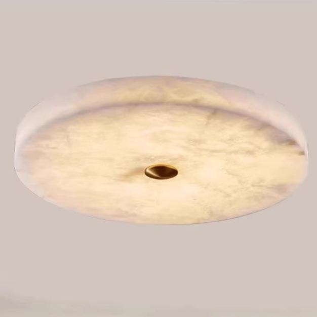 Luxe Ronde Inbouw LED Plafondlamp van Marmer en Koper-light decor-De Bazelaar